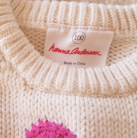 Hanna Andersson Cream Rainbow Knit Mitten Sweater - Picture 5 of 6